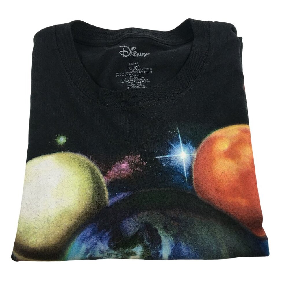 DISNEY MICKEY MOUSE SOLAR SYSTEM EARTH PLANETS T-SHIRT MENS 3XL - Picture 3 of 4